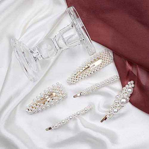 Cehomi 24 Pcs Pearl Hair Clips Barrettes Hairpins for Women Girls, Elegant Handmade Fashion Headwear Styling Tools Hair Accessories for Party Wedding Daily