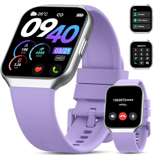 Qcoq Reloj Inteligente Hombre Mujer Llamada Bluetooth 1.96 Smartwatch Pulsómetro,Morado Claro Qcoq Reloj Inteligente Hombre Mujer Llamada Bluetooth 1.96 Smartwatch Pulsómetro,Morado Claro