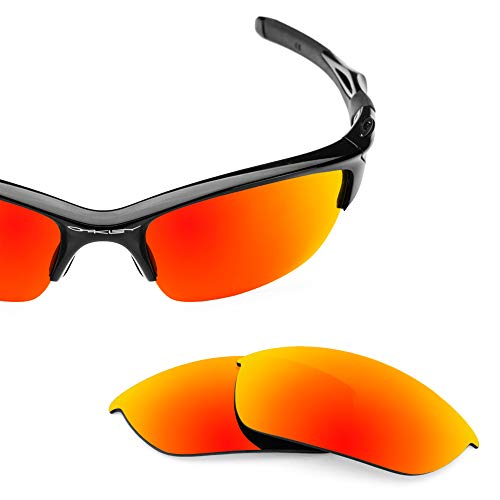 Revant Replacement Kit for Oakley Half Jacket 2.0 - Polarized Fire Red Mirrored Lenses and MaxGrip Temple Sleeve/Nose Pad Bundle3