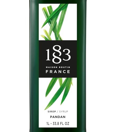 Image of 1883 Pandan Syrup for Drinks - 1 Liter Glass Bottles (Pack of 6)