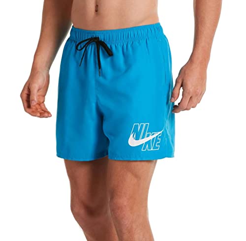 Nike Men Swim Logo 5 Inch Swimming Shorts Size L Blue