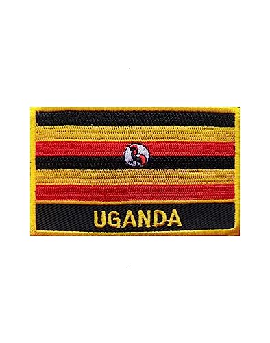 Uijokdef 1 x Aufnäher mit Uganda-Flagge, zum Aufbügeln oder Aufnähen, bestickt, taktisch, Militär, National Uganda