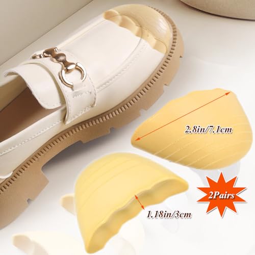 Image of Shoes Too Big Inserts Toe Cushion Filler Inserts Make Loose Shoes Fit 2 Pairs Shoe Insoles Adjust Shoe Too Big for Women and Men Ideal for High Heels Casual Sports Dress Shoes (Light Yellow)