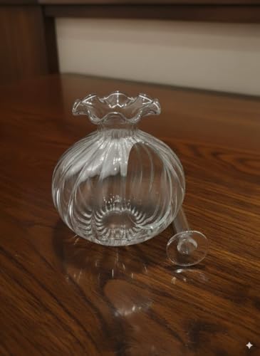 Image of Glass Chambu Modak Shape Diya | Borosilicate Glass Oil Lamp | Reusable & Eco-Friendly Pooja Diya for Home Mandir, Festivals & Office Decor (Transparent, 5.5 x 5.25 cm), 60ML