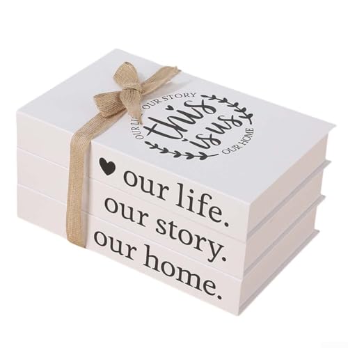 Entgoinggo 3Pcs Decorative Books Folding Fake Books Ornaments Simple Rustic Bundled Coffee Table Decor For Home Office Bar(thisisus)