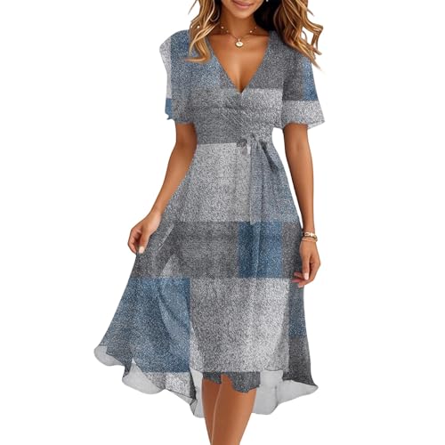 Spring Summer Chiffon Midi Dresses for Women 2025 Elegant Classy Wedding Guest Floral Formal Cocktail Prom Dress