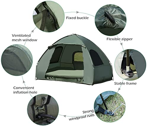 Tienda de campaña doble plegable con cama elevable para 2 personas miniatura 6