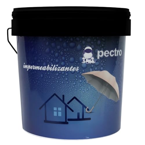 PECTRO Pintura impermeabilizante terrazas antigoteras 20 KG - Resistente a filtraciones de agua cubriendo grietas - Elástica y antihumedad - Colores (20 KG, Gris)