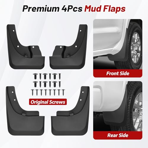 Image of Sunsdrew Mud Flaps for 2022-2026 Nissan Frontier PRO-X /PRO-4X with Wheel Eyebrow - All Weather Frontier Mudguards,No-Drill Front&Rear 4PCS Frontier Splash Guard(Not for Nissan Frontier S /SV)