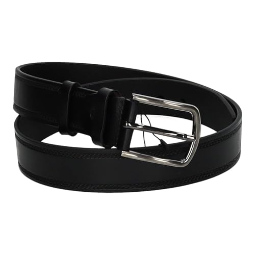 Ceinture en cuir noir pour homme ZAPATOP avec une boucle métallique élégante