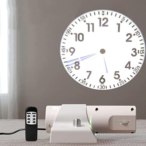 Rotatable LED Projection Clock, 180° Ceiling Wall Projector, Adjustable Brightness, 12/24H Time Display, Perfect for Home, Bedroom, Office, White