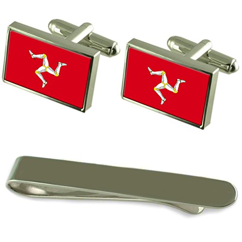 Isla de Man Bandera Clip de Corbata para Bodas y Eventos Formales de Gala