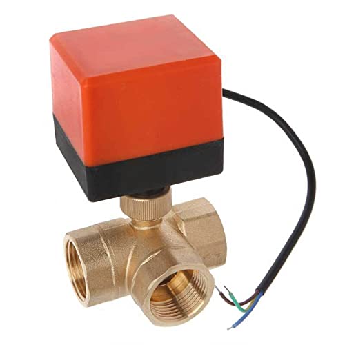 Vanne à bille motorisée 3 voies DN25 commande électrique laiton 12v