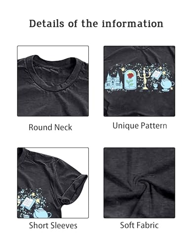 Image of Magic Kingdom Shirt for Women Magical Shirt Family Vacation Tee Casual Holiday Graphic Short Sleeve Tops