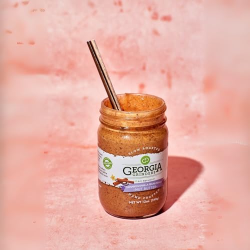 Image of Georgia Grinders Cinnamon Vanilla Pecan-Peanut Butter Blend, Non-GMO, Gluten Free, No Palm Oil, No Added Sugar, Vegan Friendly, 12 Ounce (1 Pack)