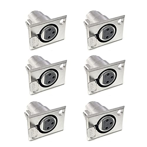 Adaptador conector XLR 3 pines hembra audio 6 piezas miniatura 1