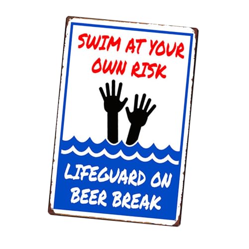 Perfk Retro-Pool-Warnschild Humor 6606