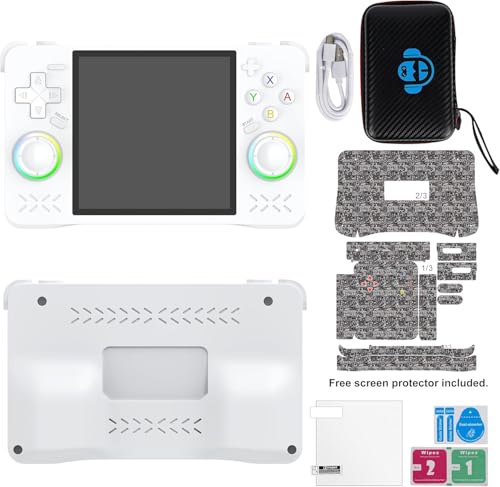 Image of XF40H Handheld Game Console, 64GB Retro Gaming Device with 4.0 Inch 4K HD IPS Screen, 20000+ Preloaded Games, Linux System, Inbuilt WiFi (White) (White)