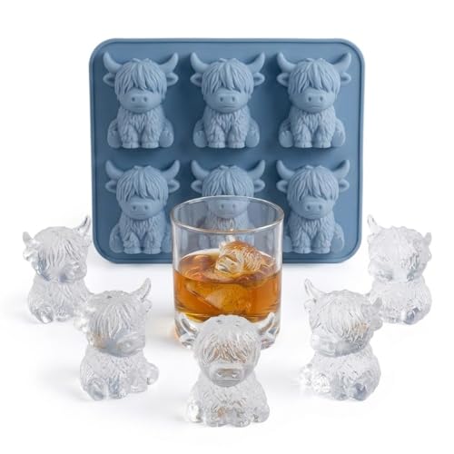 Molde para cubitos 3D vaca Highland de silicona miniatura 1
