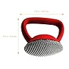 KICHOUSE 316 Stainless Steel Pot Brush with Handle, Mesh Wire Scrubber for Skillet Oven Dish Cleaning, Red Long Handle Kitchen Scrub Brush for Heavy-Duty Pan and Cookware Maintenance #1