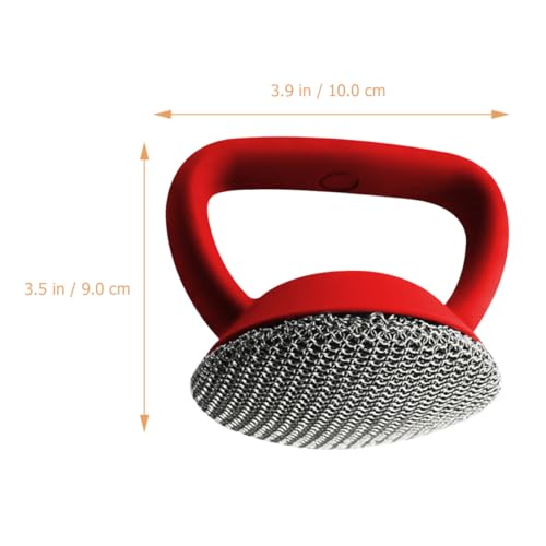 Brosse à vaisselle longue manche acier inoxydable 316 grattoir rouge - 3