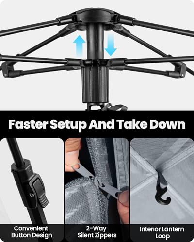 Image of OutdoorMaster Updated Camping Tents, 4 /6 Person Camping Tent with Blackout Shelter Technology, Easy Setup in 60 Seconds, Weatherproof Pop Up Tent with Top Rainfly, Instant Cabin Tent