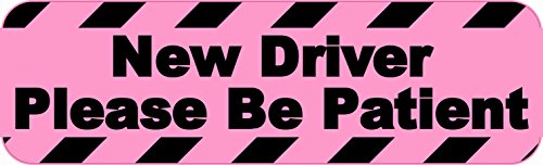 Stickertalk New Driver Please Be Patient Vinyl Sticker, 10 Inches By 3 Inches #TOP1