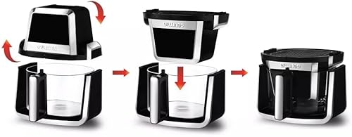 Miniatura 7 de Gourmias - Freidora de aire digital de 7 cuartos con 10 ajustes preestablecidos, cesta de acero inoxidable no tóxica, diseño de ahorro de espacio,