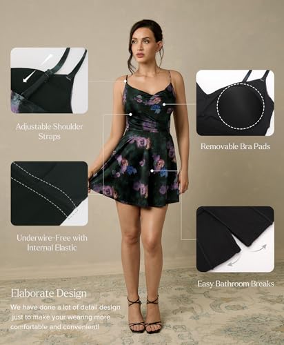 Image of Popilush Mini Corset Dress with Built in Bra, A-line Shapewear Dresses | Spaghetti Strap, Birthdays, Celebrations, Cocktail Parties and Date Nights