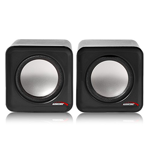 Audiocore AC870 Kompakt Stereo-Lautsprecher 2.0 PC 2x3 Watt RMS Schwarz – Bild 3