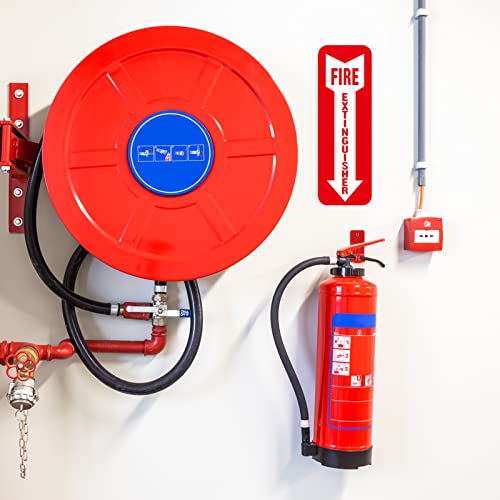 4 Sets Fire Extinguisher Mount Fire Extinguisher Bracket for 5-20 lb Fire Extinguisher Wall Mount Universal Fire Extinguisher Holder Wall Hook with Screws Gaskets Self Adhesive Safety Sticker Sign