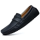 Material:Genuine leather upper,perforated textile insole, and soft rubber sole Versatile:These moccasins are lightweight, soft, cozy, classic, comfortable and stylish. You can wear them around the house or outside running errands, traveling, driving,...