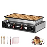110V Mini Dutch Pancake Baker, 50PCS 1700W Commercial Electric Nonstick Waffle Maker Machine, 2 Timers Separate Control& 1.8 Inches Pancake Maker with 2 Thermostats, for Home and Restaurants