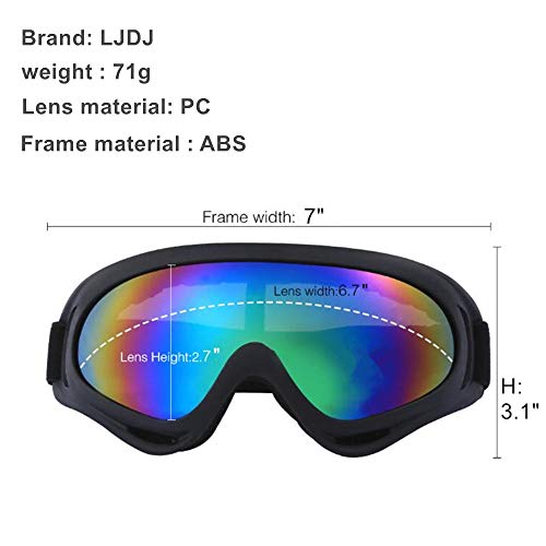 Image of LJDJ Motorcycle Goggles - Glasses Set of 2 - Dirt Bike ATV Motocross Anti-UV Adjustable Riding Offroad Protective Combat Tactical Military Goggles for Men Women Kids Youth Adult