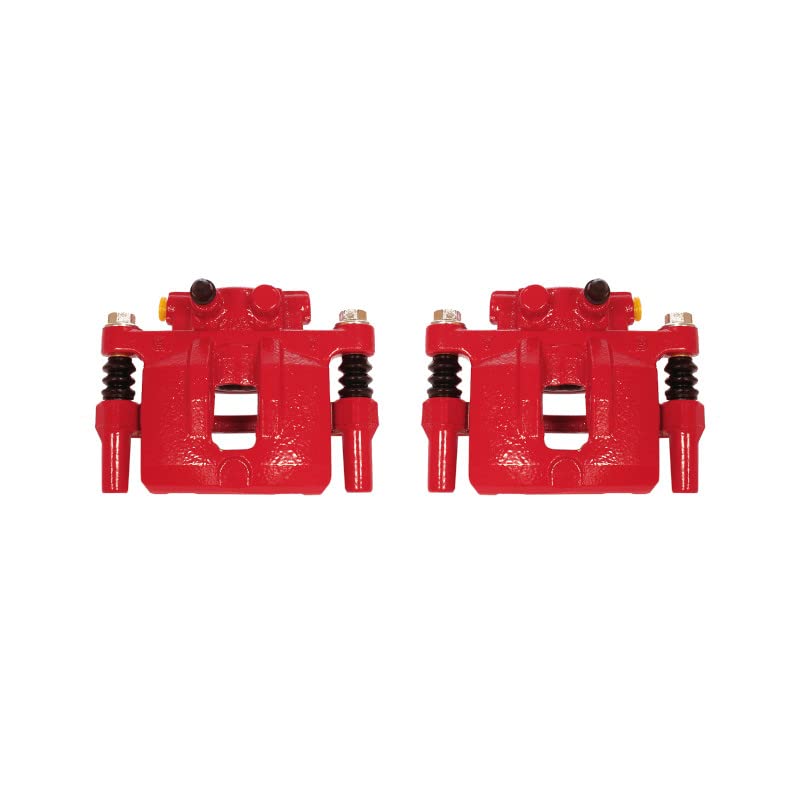 Image of PowerStop Rear Red Powder Coated Brake Caliper Pair for Chrysler 200 2011-14 |Sebring 2007-10 |Dodge Avenger 2008-14 |Caliber 2007-12 |Jeep Compass 2007-08 - High-Temp Brake Caliper Upgrade, S5038