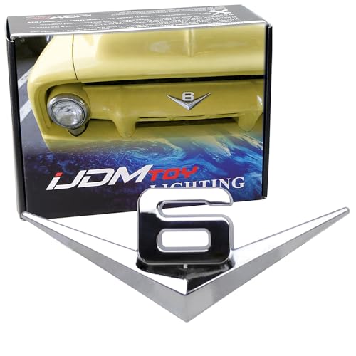 Image of iJDMTOY Vintage Style 3D Chrome Alloy Metal V6 Emblem Compatible with Grille Hood Trunk Fender Side Door, etc