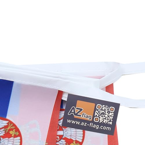 Image of AZ FLAG Serbia 6 meters BUNTING Flag 20 flags 9'' x 6'' - Serbian STRING flags 15 x 21 cm