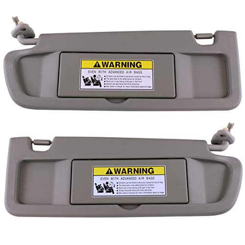 IAMAUTO 98150 Left Driver and Right Passenger Side Warm Gray (Medium Gray) Sun Visor Pair for 2009 2010 2011 Honda Civic (Pair)
