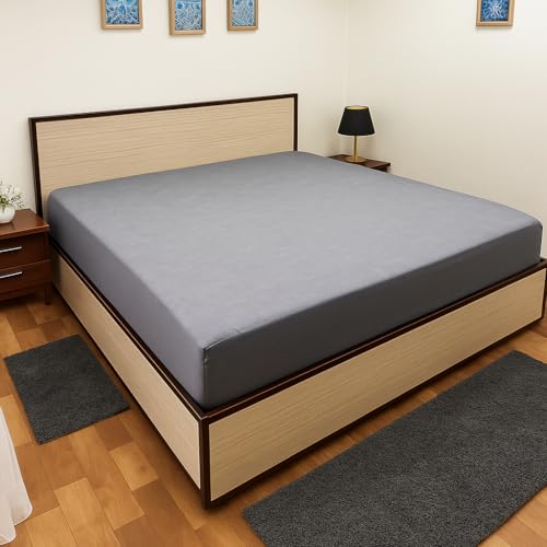 Image of Waterproof Soft Non-Woven Mattress Protector for Bed in Size 30 inchx72 inch |Breathable Elastic Fitted Mattress Cover for 10-Inch Deep Mattresses - Grey