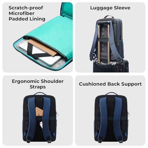 Image of Premium Laptop Messenger Bag - Durable Vegan Leather & Water-Resistant Briefcase for 15.6-inch Laptops - 3-Compartment Organizer, Ultra-Lightweight (435g)