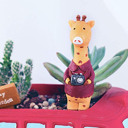 Happyyami 4Pcs Animal Garden Stakes Patio Stakes Flower Pot Animal Figurines Plant Picks Decorative Resin Animal Stick For Garden Home Lawns Gardens #TOP1