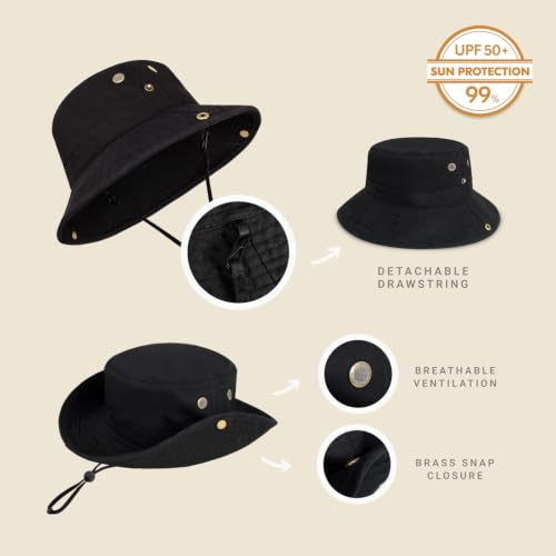 Image of Hot Summer Bucket Hat - Trendy Cotton Sun Hat for Beach, Golf, Fishing