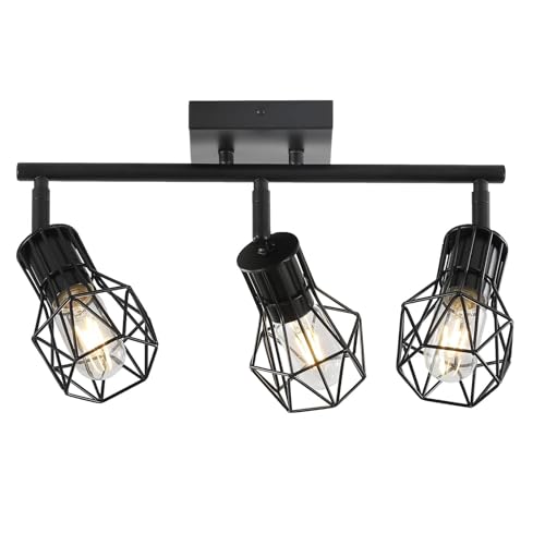 BANGANMA 3 Light Track Lighting Fixtures Ceiling，Black Flush Mount Ceiling