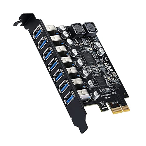 Cpolebev Adaptador USB 3.2 Pci Express Pci e una 7 Puertos USB3 Gen1 Tarjeta Adaptadora de ExpansióN Pci-E Extender Tarjeta Pci Express
