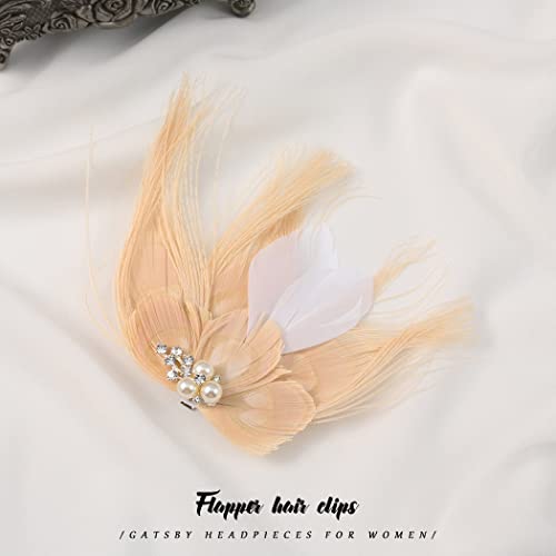 Fashey Peacock Feather Hair Clips Flapper Headpieces 1920S Feather Head Band Great Gatsby Head Bands Roaring 20S Headband Party Hair Accessories For Women And Girls (Pack Of 1) #TOP2