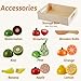 Imagen de LINFUN KIDS Frutas Juguete Madera Cortar Set Accesorios Cocina Ninos Comida Juguete Alimentos Juguetes Cocinita de Simulación Madera para Niños Niñas 2 3 4 Años
