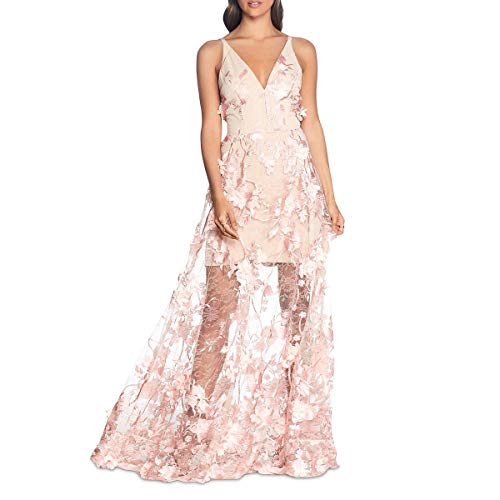 Dress the Population Women's Sidney Sleeveless Plunge Neckline Fit and Flare Maxi Dress