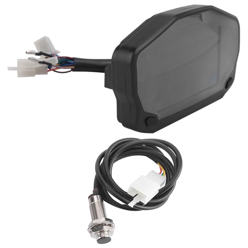 Cuentakilómetros Motocicleta Accesorios para Motocicletas, velocímetro LED, odómetro Digital ABS, Conjunto de indicador Combustible, Panel Instrumentos, para Cilindros 1, 2 y 4