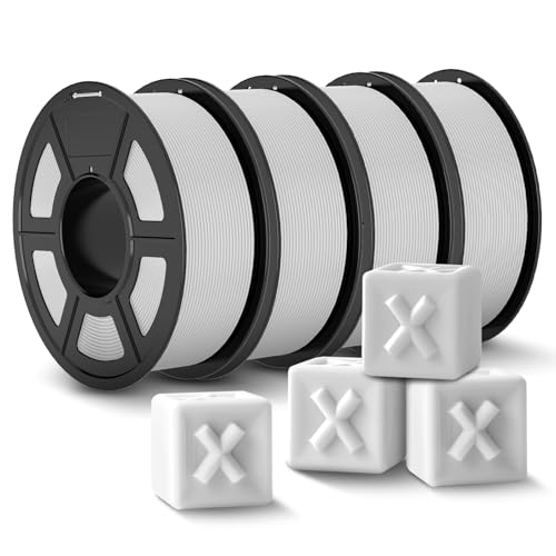 Image of JAYO PLA+ Filament 1.75mm Bundle,3D Printer Filament PLA Plus, 1.1 Kg Per Spool, 4.4KG, White Pack of 4