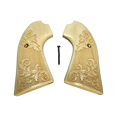Checkered Floral Maple Ruger Vaquero Bisley Grips Engraved Textured Cover